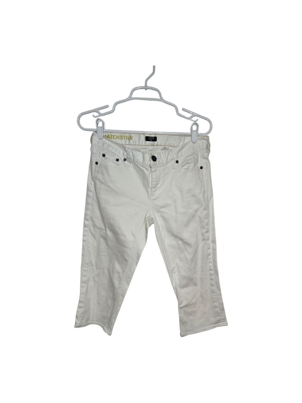 J.Crew Factory Matchstick White Stretch Capri Jeans Size 28 Cropped